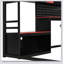 Lit mezzanine en bois avec bureau, tablettes, lumières DEL, ports USB et panneau perforé-187432587