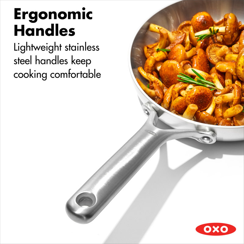 OXO Mira 3-Ply Stainless Steel Frying Pan, 10", 8.00" W