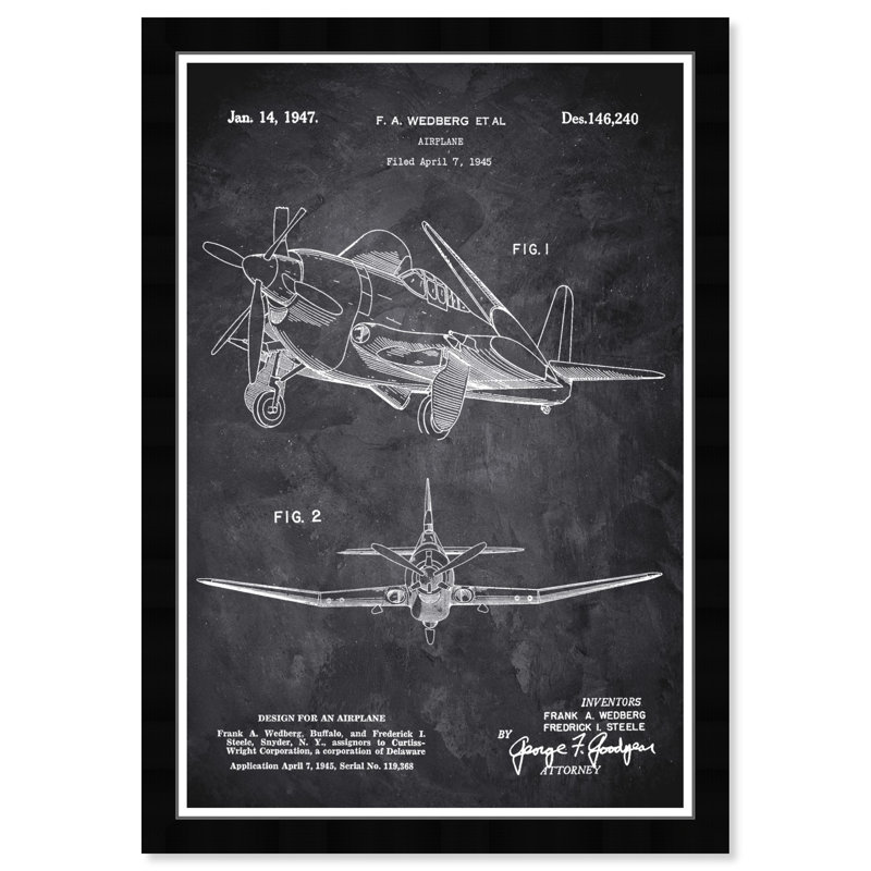 Airboard 1947 Chalkboard - Photo encadrée, impression sur papier
