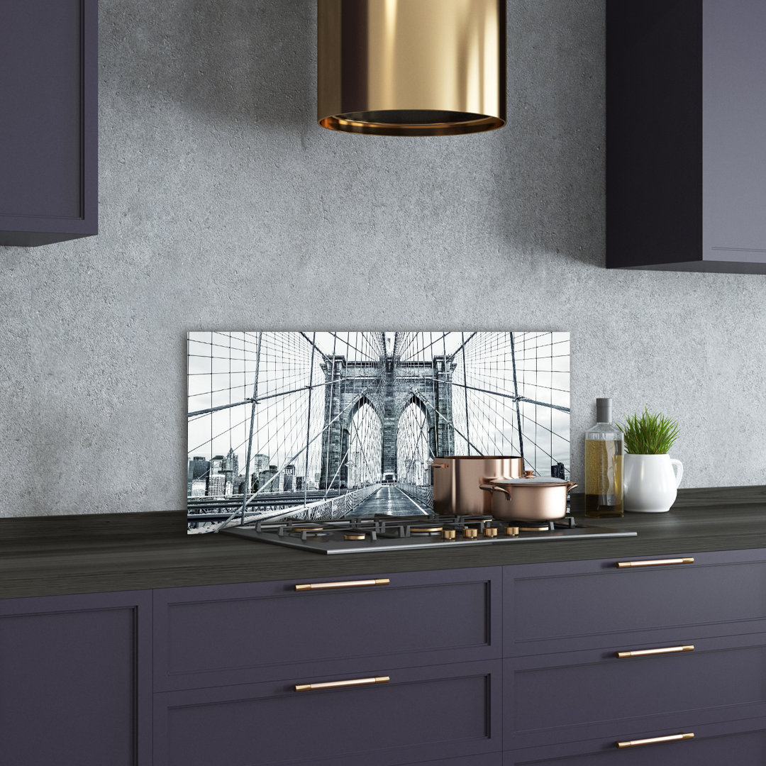 Ahrendt Black and White - Brooklyn Bridge - Ungerahmte Kunstdrucke auf Glas