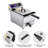 Electric Deep Countertop Fryer Stainless Steel with Timer and Drain