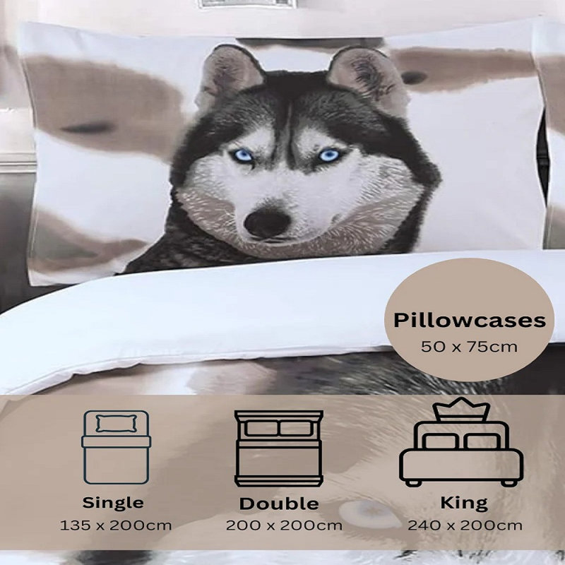Microfiber / Polyester Animal Print Duvet Cover Set with Pillowcases, Double Duvet Cover Set + 2 Standard Pillowcases