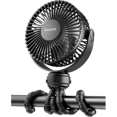 Mini Portable Stroller Fan, Battery Operated Small Clip on, Detachable 3 Speed Rechargeable, 360° Rotate Flexible Tripod Better Cooling for Car Seat Crib Treadmill