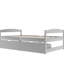 Lit simple gris avec combinaisons de tiroirs - Unités de rangement fonctionnelles et élégantes-1142364121