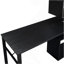 Table de coin en L pour bureau à domicile, table d'ordinateur rotative avec bibliothèque à 5 niveaux, quatre méthodes d'installation, roulettes verrouillables (noir)