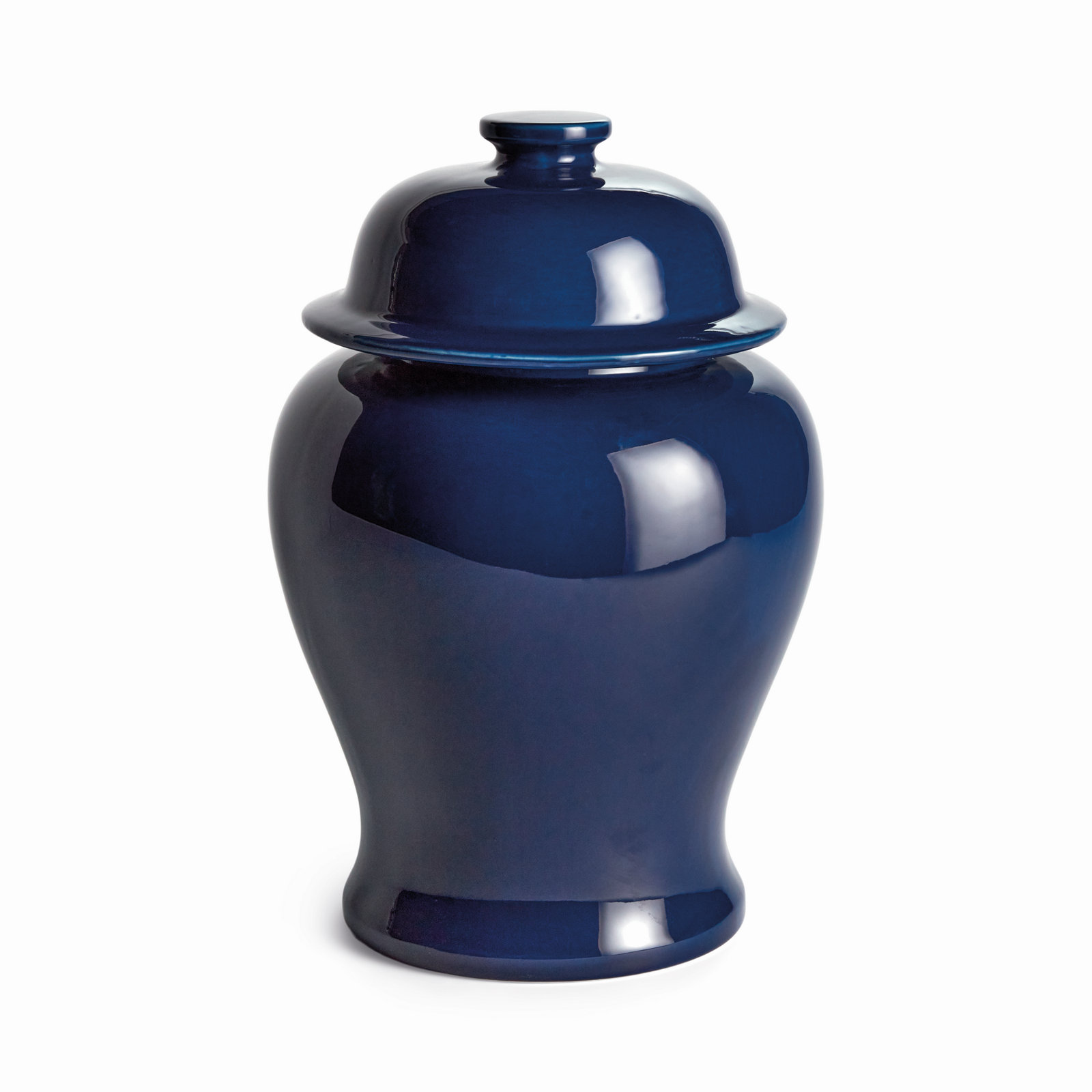 Ricki Ceramic Ginger Jar, Dark Blue, 16.5"