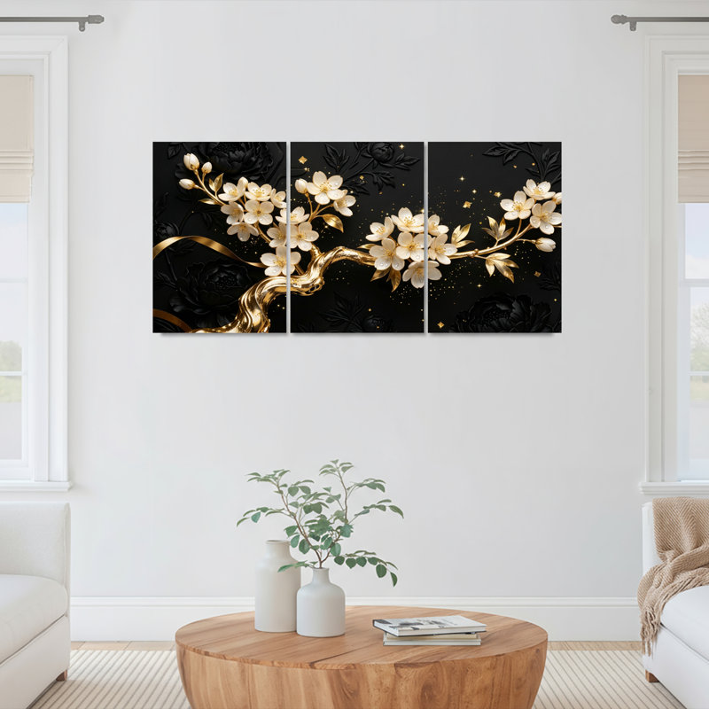 Golden Cherry Blossom, H 24 po x l 48 po