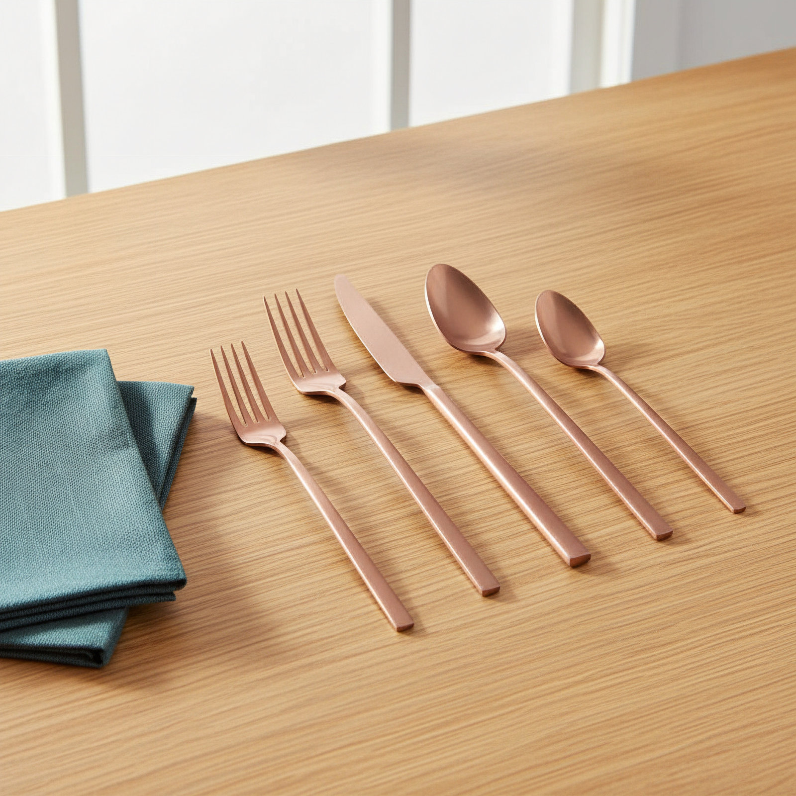 Loretta 20 Piece Flatware Set, Copper Satin