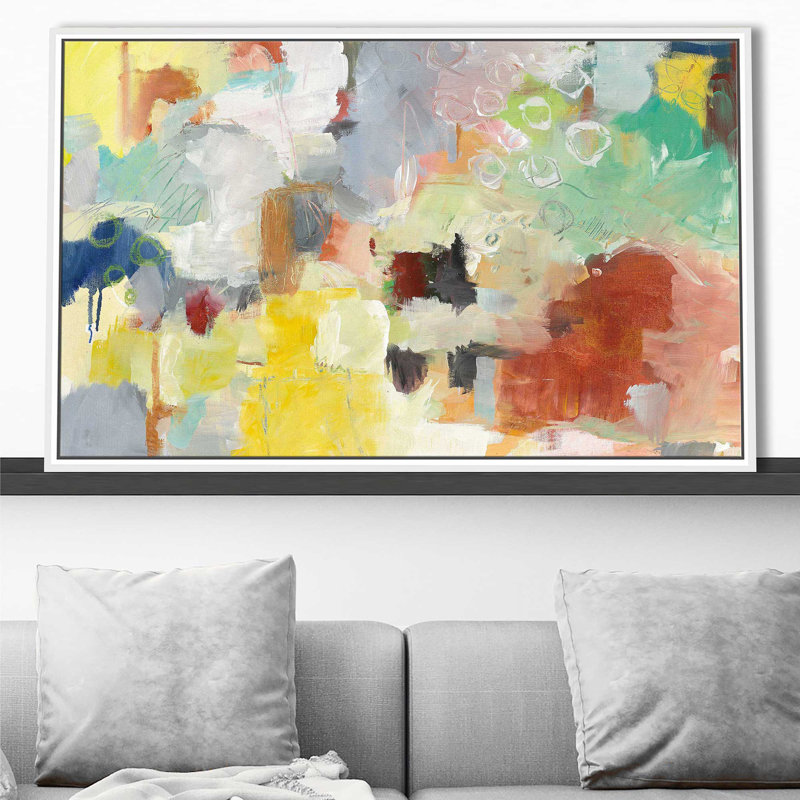 Été se levant - Peinture, Cadre flottant blanc, H 27,5 po x l 43,5 po x P 2 po