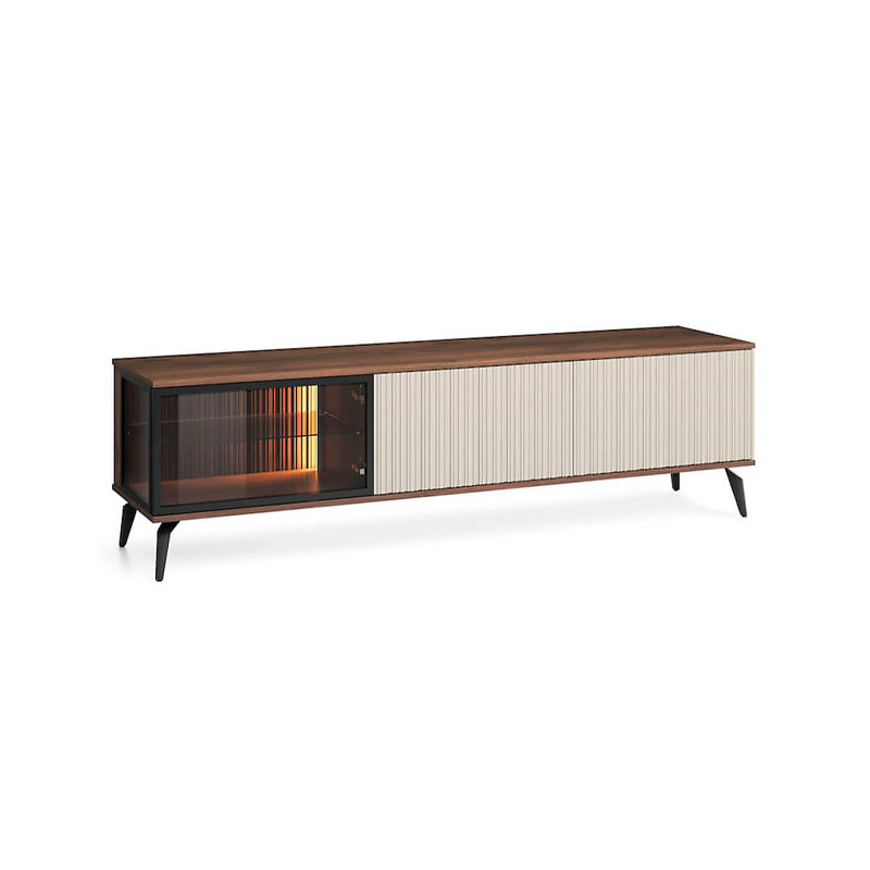 Unfinished Display Stand with Fireplace Included