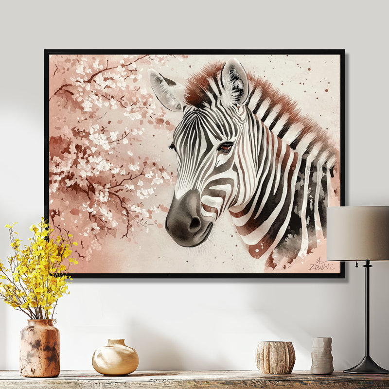 Zebra Tranquility Expression - impression murale zébrée, H 34 po x l 44 po, Noir