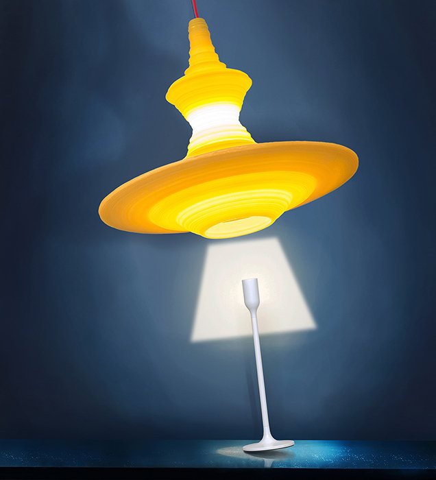 Stupa 1 - Light Chandelier, Yellow