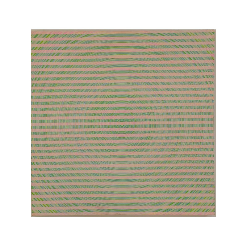 Circular Illusion Acrylic Painting by Ghanshyam Gupta – 24" x 24" Abstract Optical Art Canvas with Spiritual Mandala Motif for Contemporary Home Decor