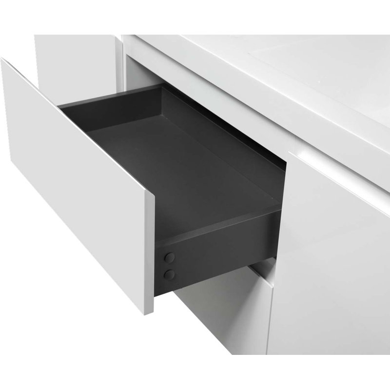 Meuble-lavabo simple 59,0 po avec plateau en résine Raekwan