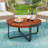 Outdoor Coffee Table Of Wood And Metal Frame, Shade, 31.97 In Wide, 14.51 High, Stylish Addition With Finish, 24.42 Lb, Depth, Ideal For
