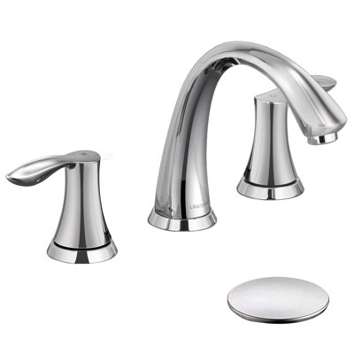 Widespread 2-Handle Bathroom Faucet with Drain Assembly