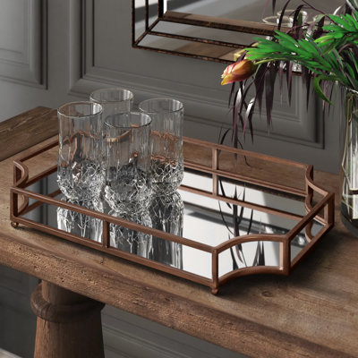 Rosa Mirrored Glass Tray