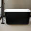 Baignoire de trempage autoportante en acrylique 49 po, baignoire japonaise de forme carrée avec trop-plein et drain chromés, noir brillant-106693127