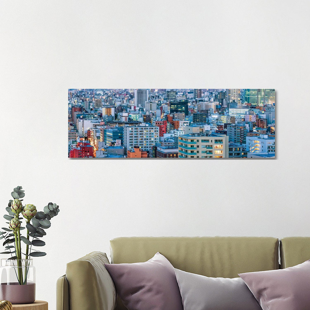 Urban Cityscape Panorama, Tokyo, Japan by Jan Becke - Wrapped Canvas Panoramic Photograph