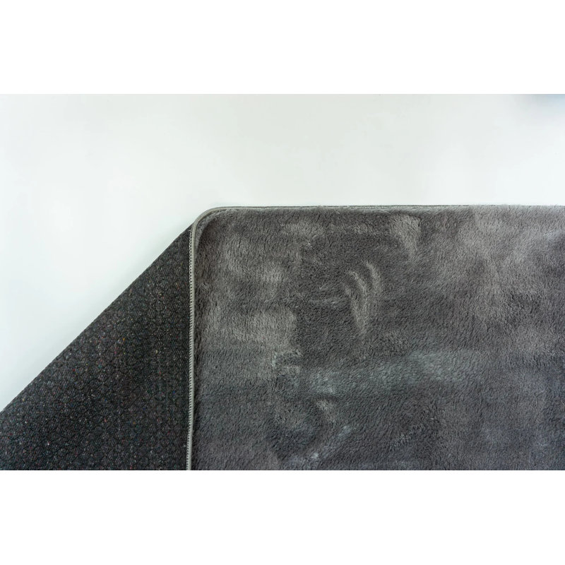Tapis gris antidérapant Rother, Rectangle 3 pi 4 po x 5 pi 11 po