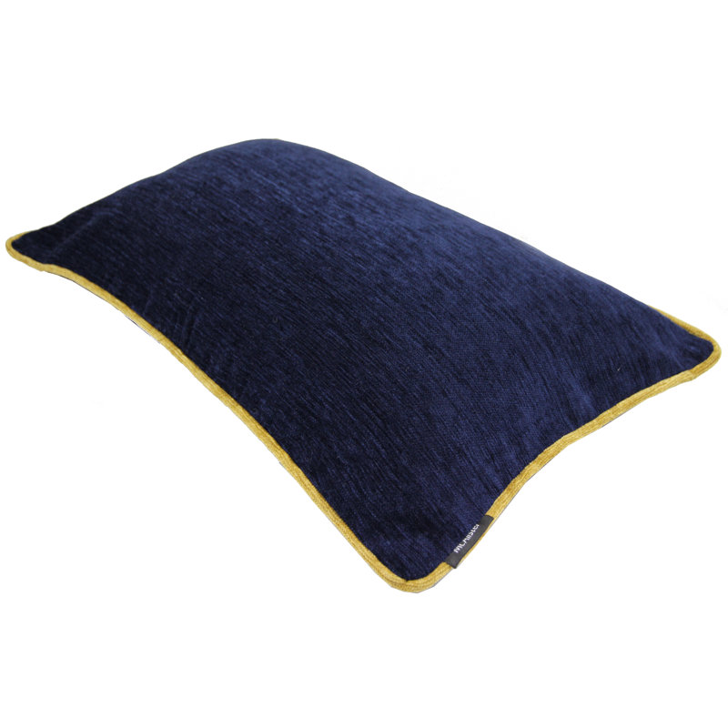 Suwanee Rectangular Cushion Cover, 40 x 60cm, Navy Blue/Ochre