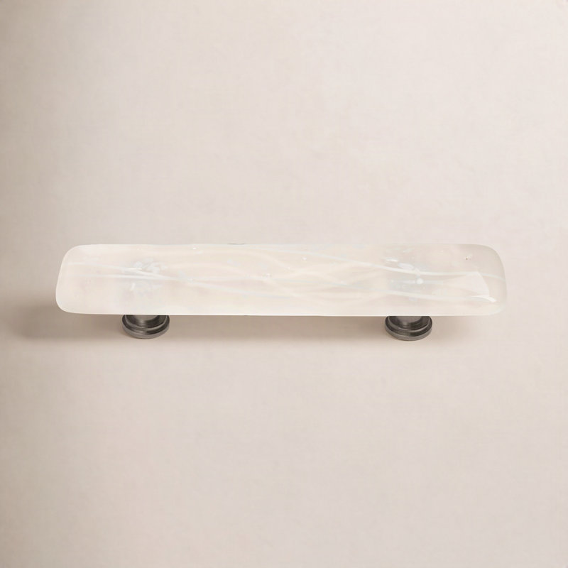 Cirrus Bar / Handle Pull, Satin Nickel, Vanilla/White Mardi Gras