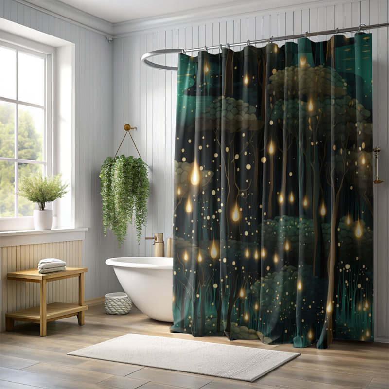 Magic Glade - Rideau de douche Premium, H 74 po x l 71 po