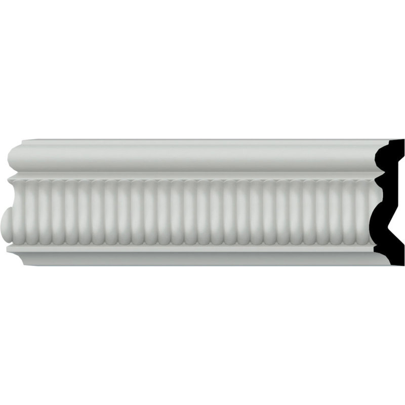 Endurathane Nevio Chair Rail, 3 1/4"H x 1"P x 94 1/2"L, (3/8"Repeat), Factory Primed
