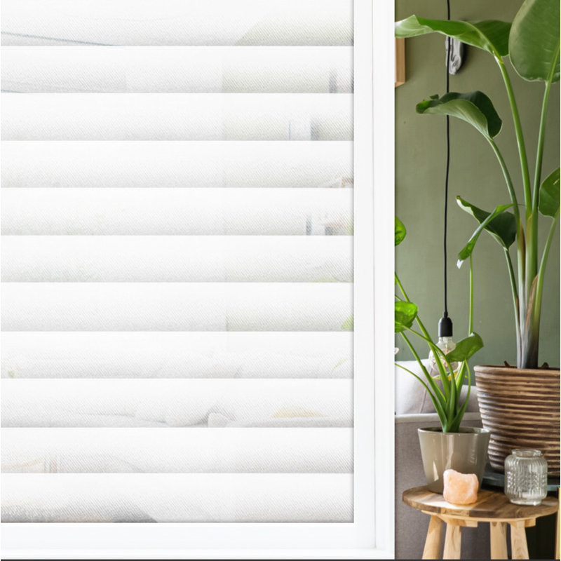 Blinds Pattern Decorative Privacy Window Decal, 17.5" H x 78" W