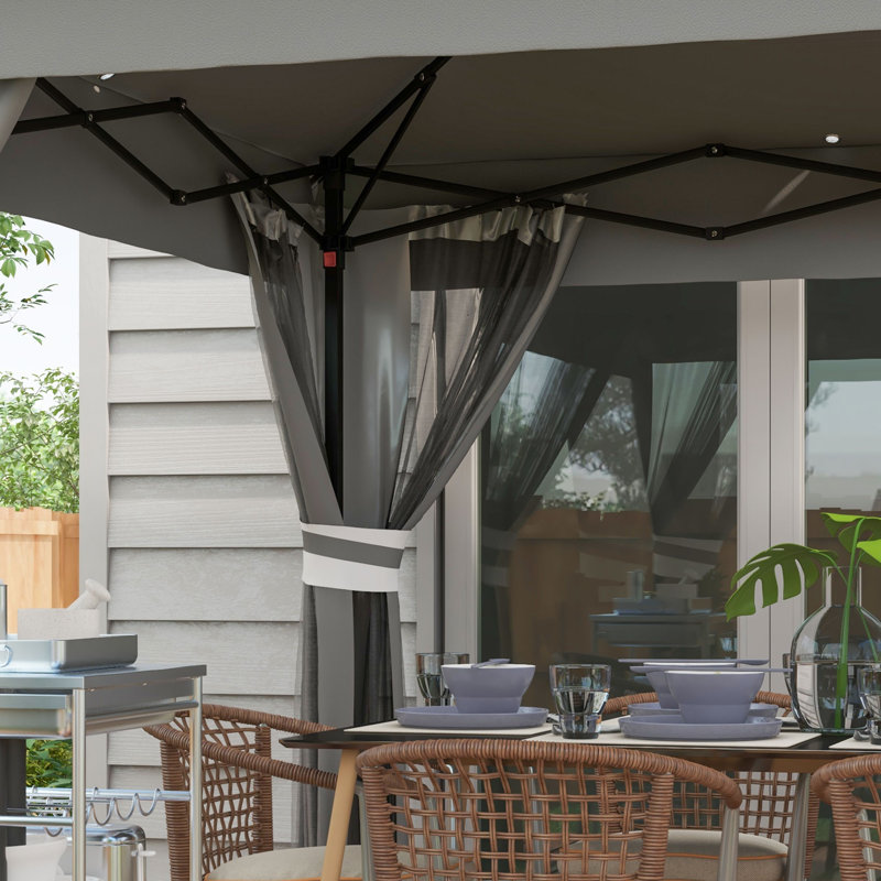 Briam 3.5m W x 3.5m D Steel Patio Gazebo, Brown