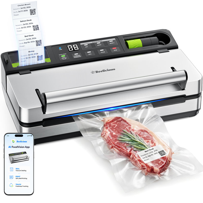 Machine à emballer sous vide 98kPa avec impression d'étiquettes FreshTrack et application de gestion des aliments