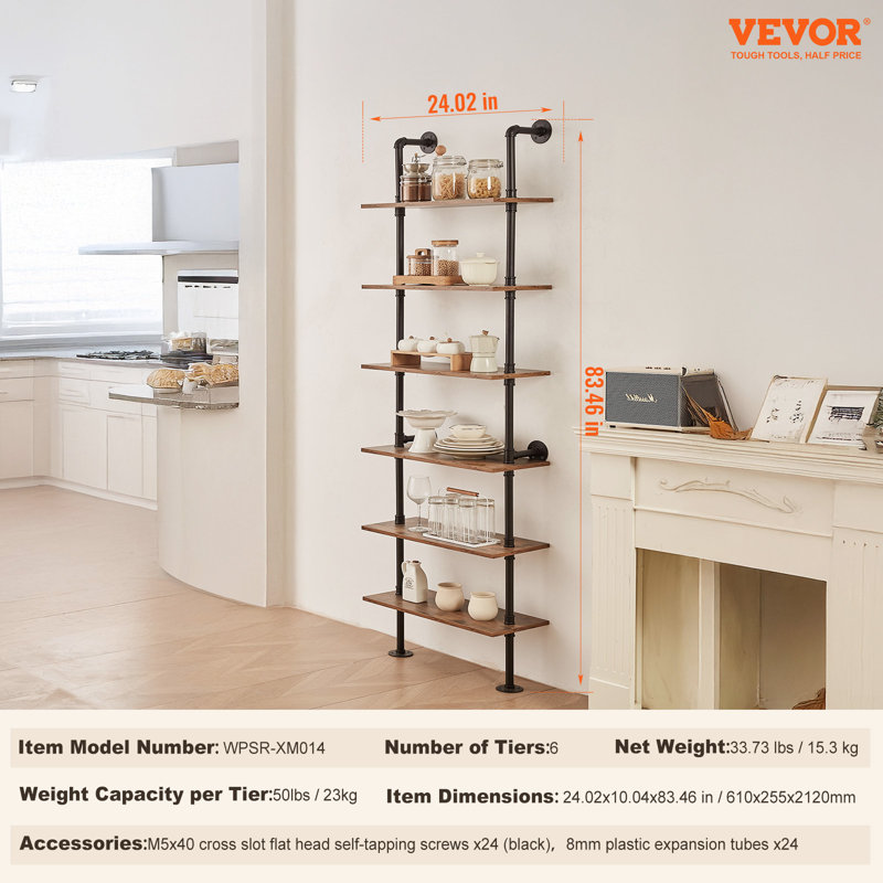 6 Piece Square Floating Shelf