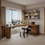 Bureau en bois massif en forme de L brun noisette-412083839-412083837