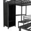 Structure de lit superposé avec garde-robe intégrée, lit superposé en métal avec bureau et chaises de rangement