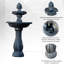 Fontaine solaire à 2 niveaux en fibre de verre / résine XBrand H 44 po avec panneau solaire et pompe d'arrêt automatique-1190530952