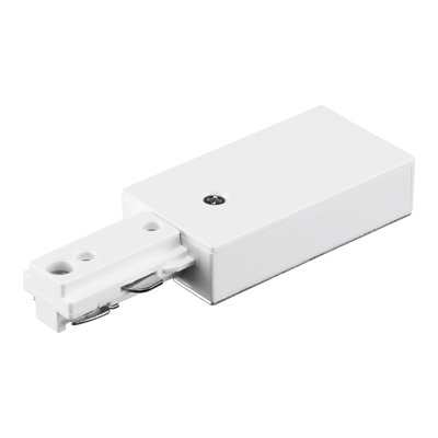 H Track Live End Feed Connector, H Type Single Circuit 3-Wire-1 Track Lighting Kit, White