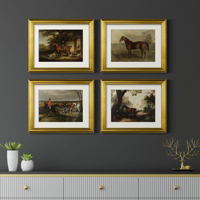 Vintage Floral IV  -4 Piece Set of Framed Prints