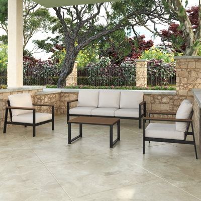 Townsend 4 Piece Sofa Seating Group with Sunbrella® Cushions