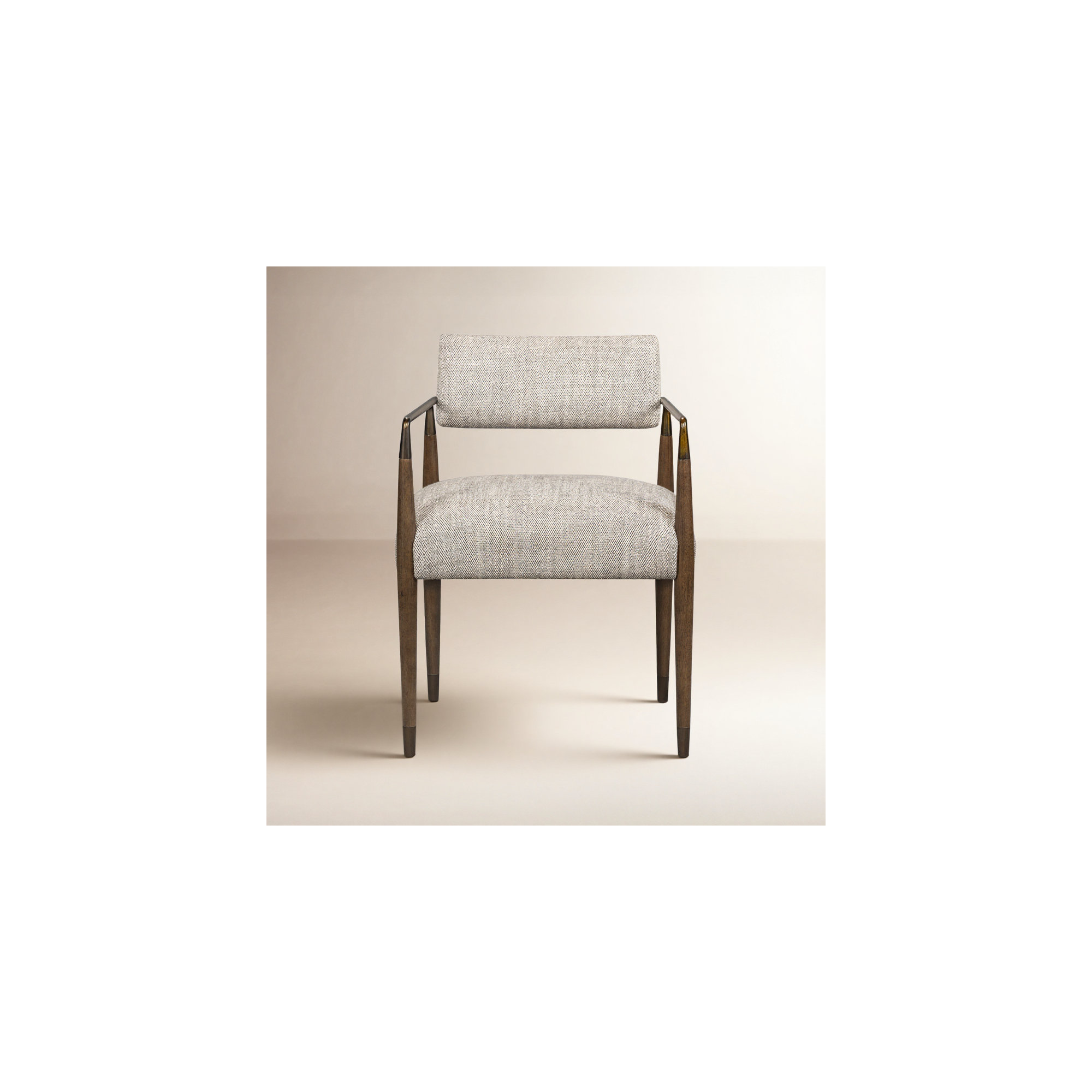 Damari Upholstered Arm Chair, Thames Coal, Sierra Brown/Aged Bronze