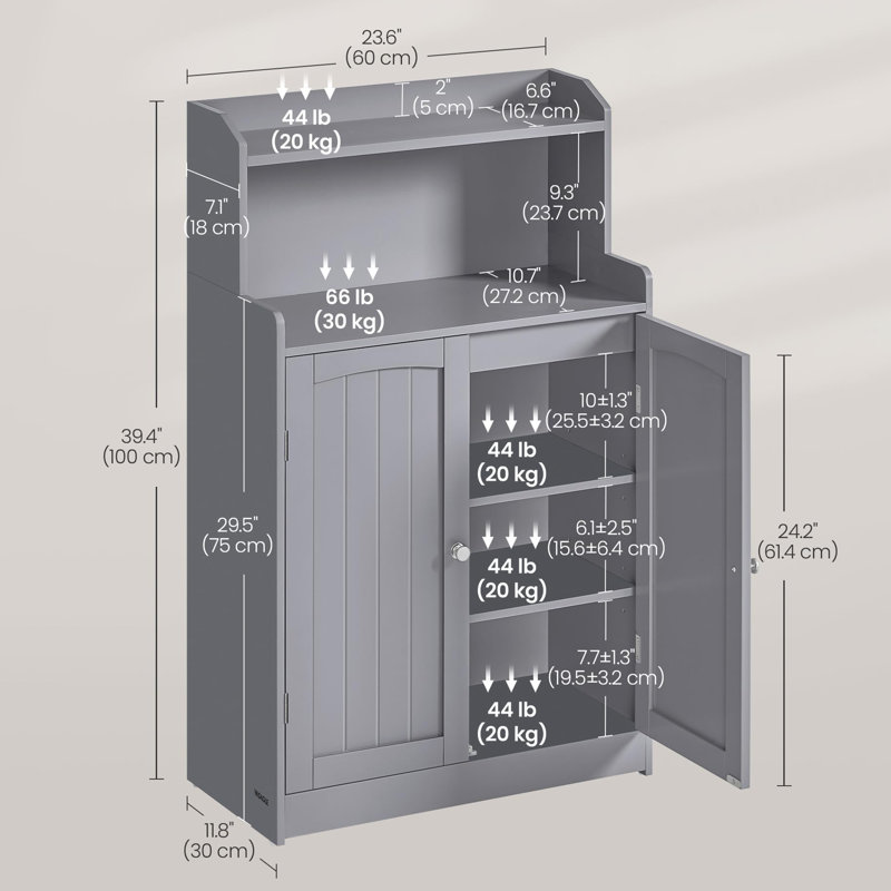 Bathroom Storage Cabinet, Gray