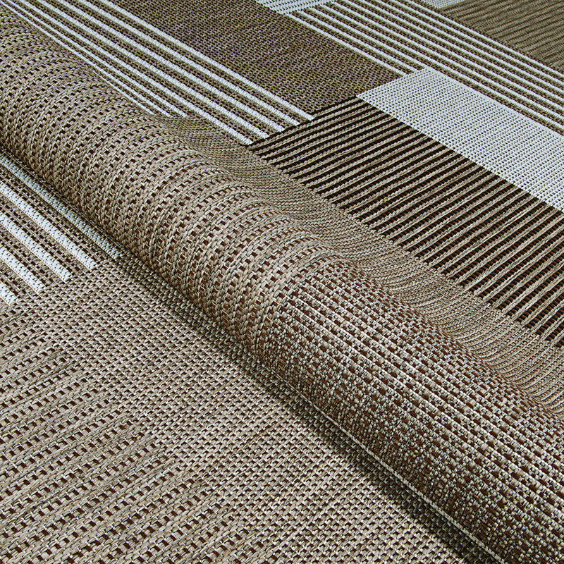 Tapis d'intérieur à motif géométrique sable gris Veun Performance, Tapis de couloir 2 pi 3 po x 11 pi 9 po