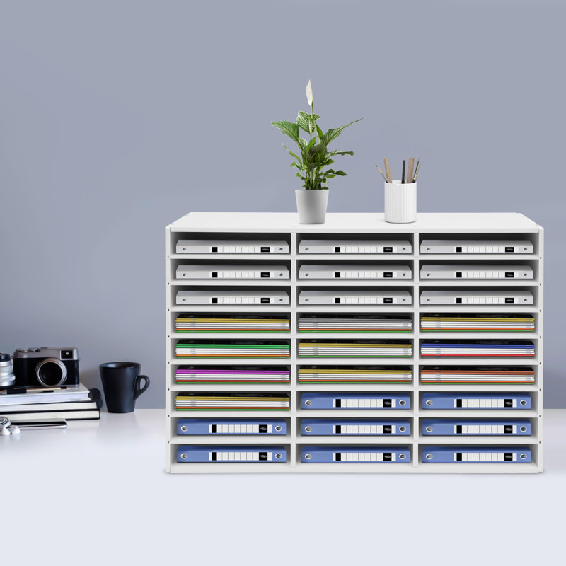 Classeur de bureau 27 grilles Hursel, Blanc