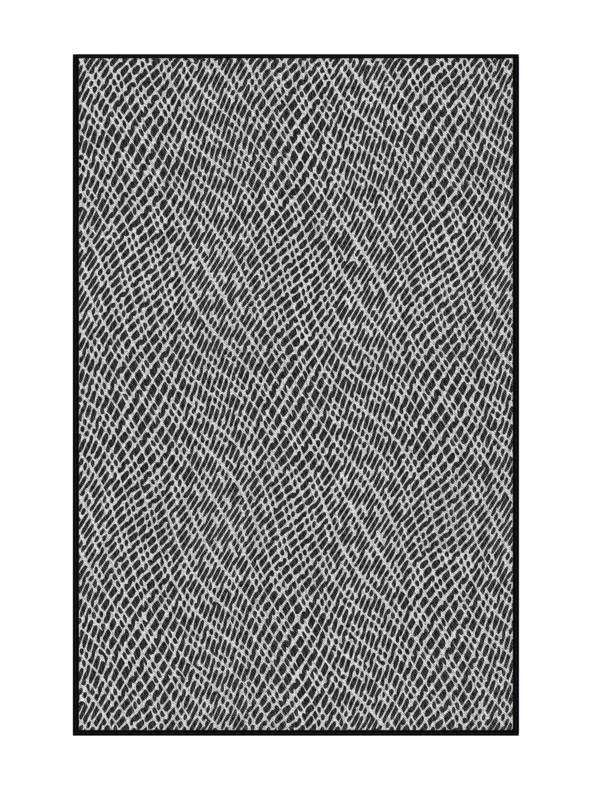 Latitude Run® Padowski Patterned Black/White Area Rug | Wayfair