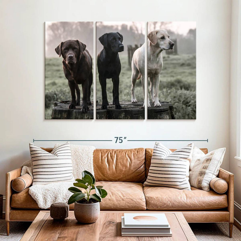 Labrador Dogs, 42" H x 65" W