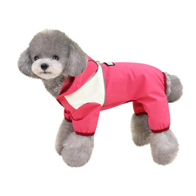 Animal  Raincoat Dog Raincoat Water Proofing Dog Coat With Hood Safe Reflective Tape Dog Rain Coat Jacket