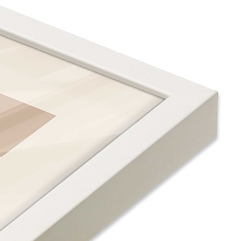 Imprimé géométrique Bauhaus Sunset, H 15 po x l 12 po, Blanc