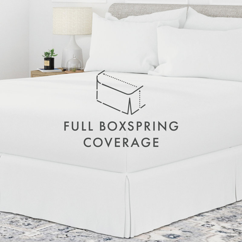 White Queen Cotton Polyester Minimalist Bed Skirt Panel