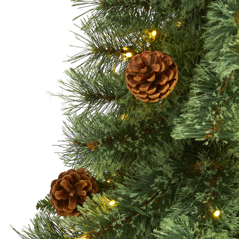 Lighted Artificial Christmas Tree, 4' H
