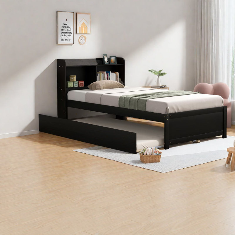 Lits simples multifonctionnels avec rangement en bois, conception moderne pour petits espaces