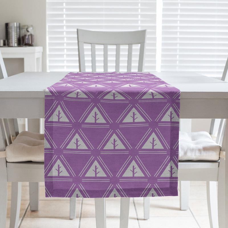 Chemin de table d’arbre minimaliste classic Barbra, 16 po x 72 po, Violet clair